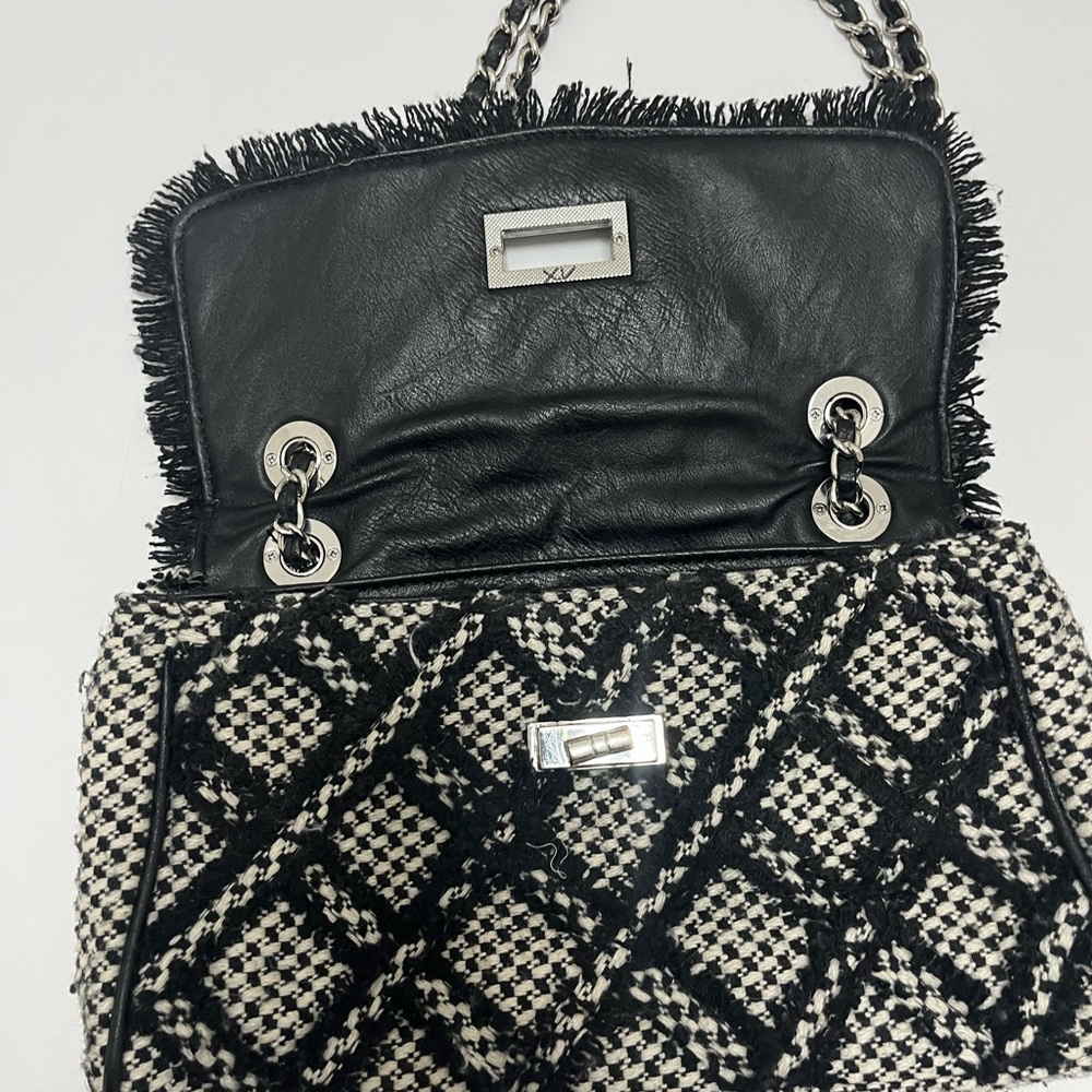 Y2K Black and White Tweed Handbag - Picture 5 of 9